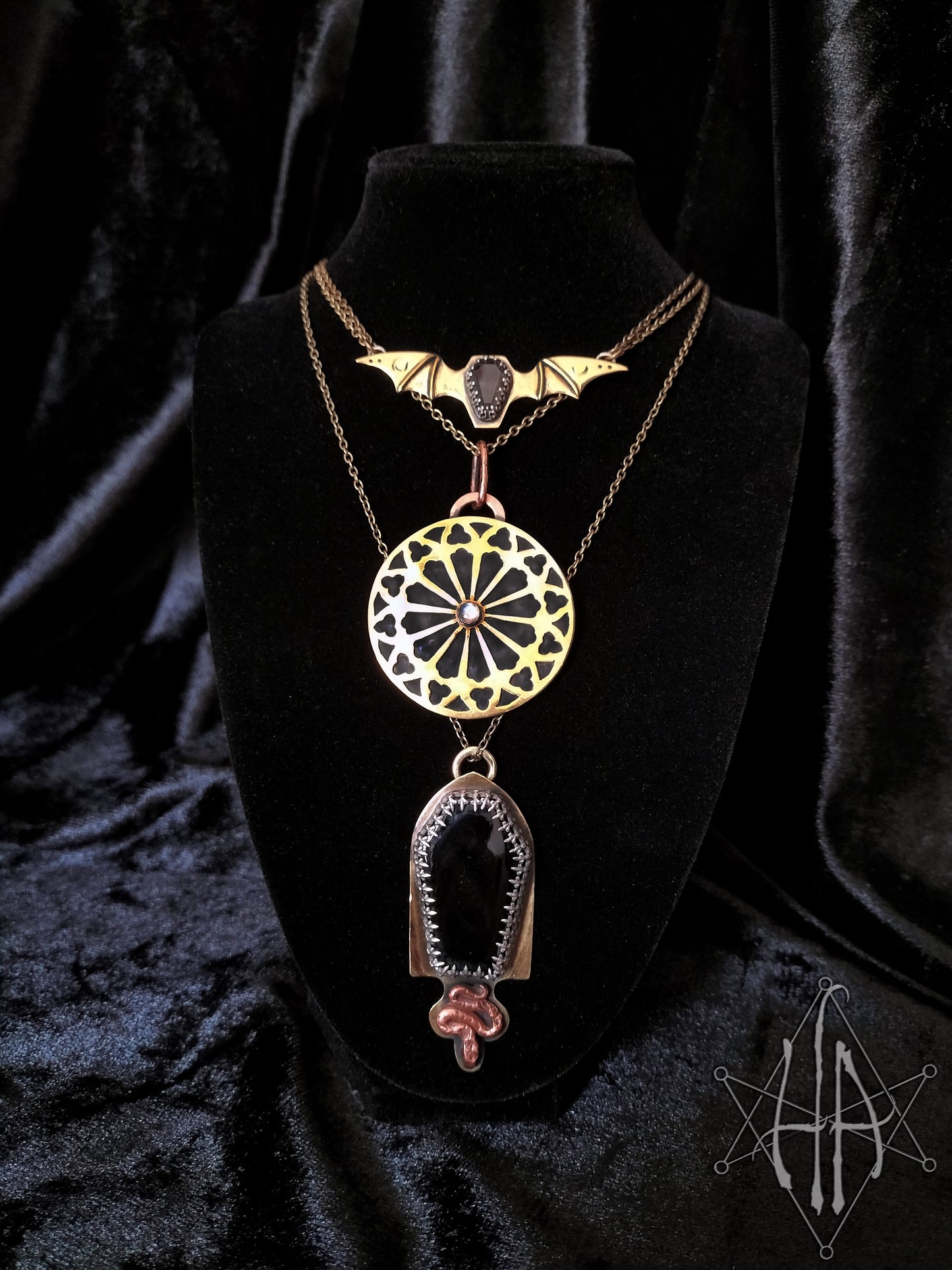 Onyx Coffin Necklace