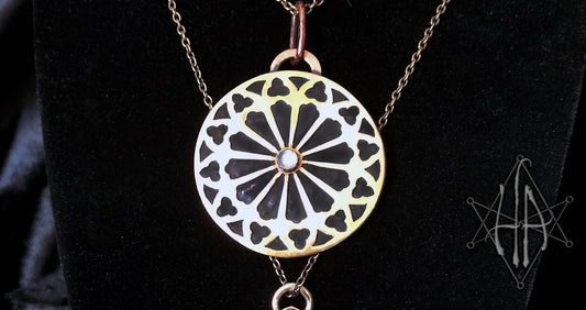 Rose Window Necklace with Blue Moonstone