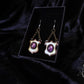 Victorian-Inspired Shield Earrings with Amethyst