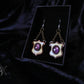 Victorian-Inspired Shield Earrings with Amethyst