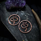 Copper Snake Dangle Hoop Earrings