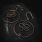 Snake Hoop Occult Earrings with Garnet