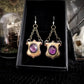 Victorian-Inspired Shield Earrings with Amethyst