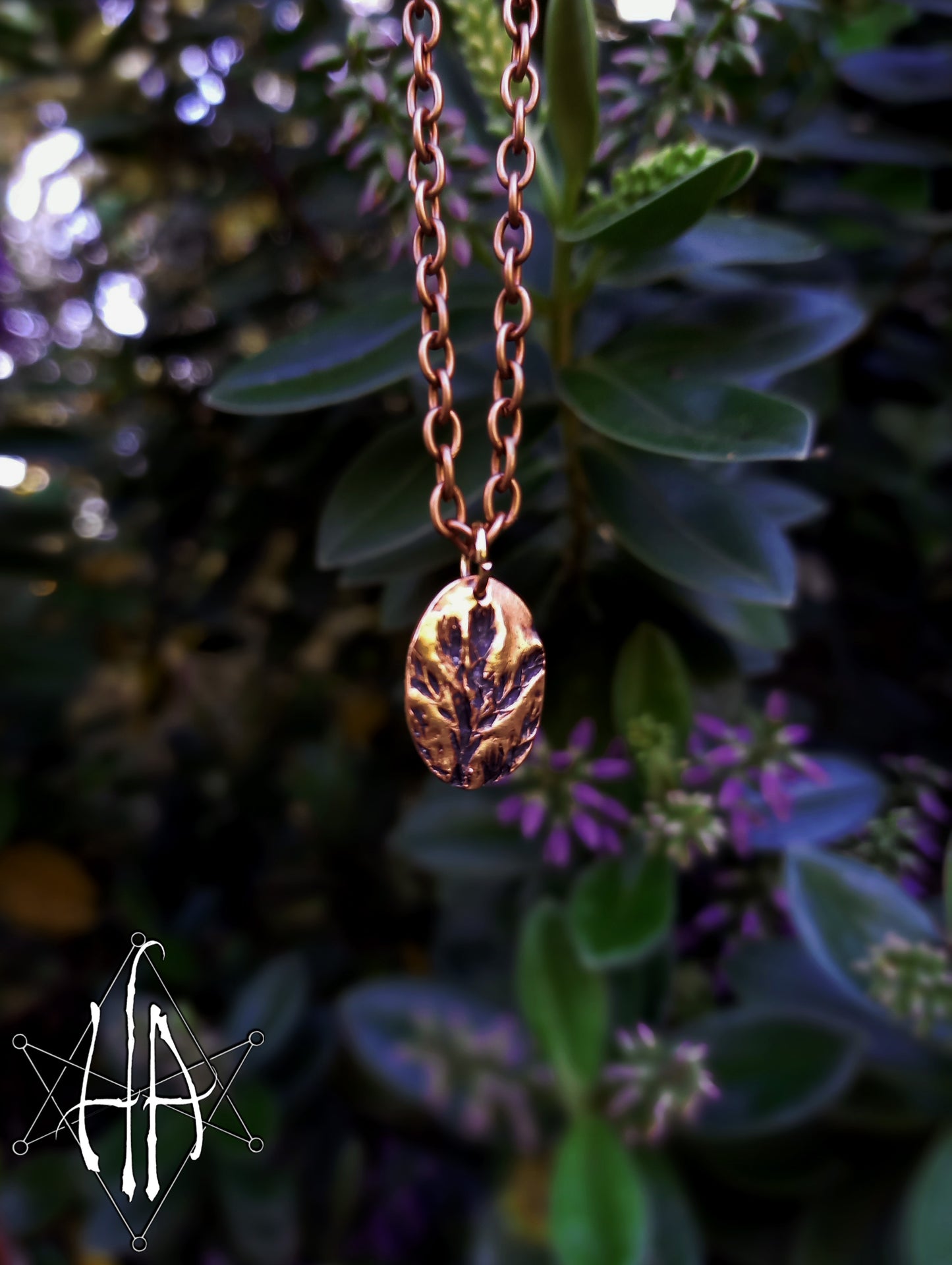 Copper Leaf Medallion Necklace