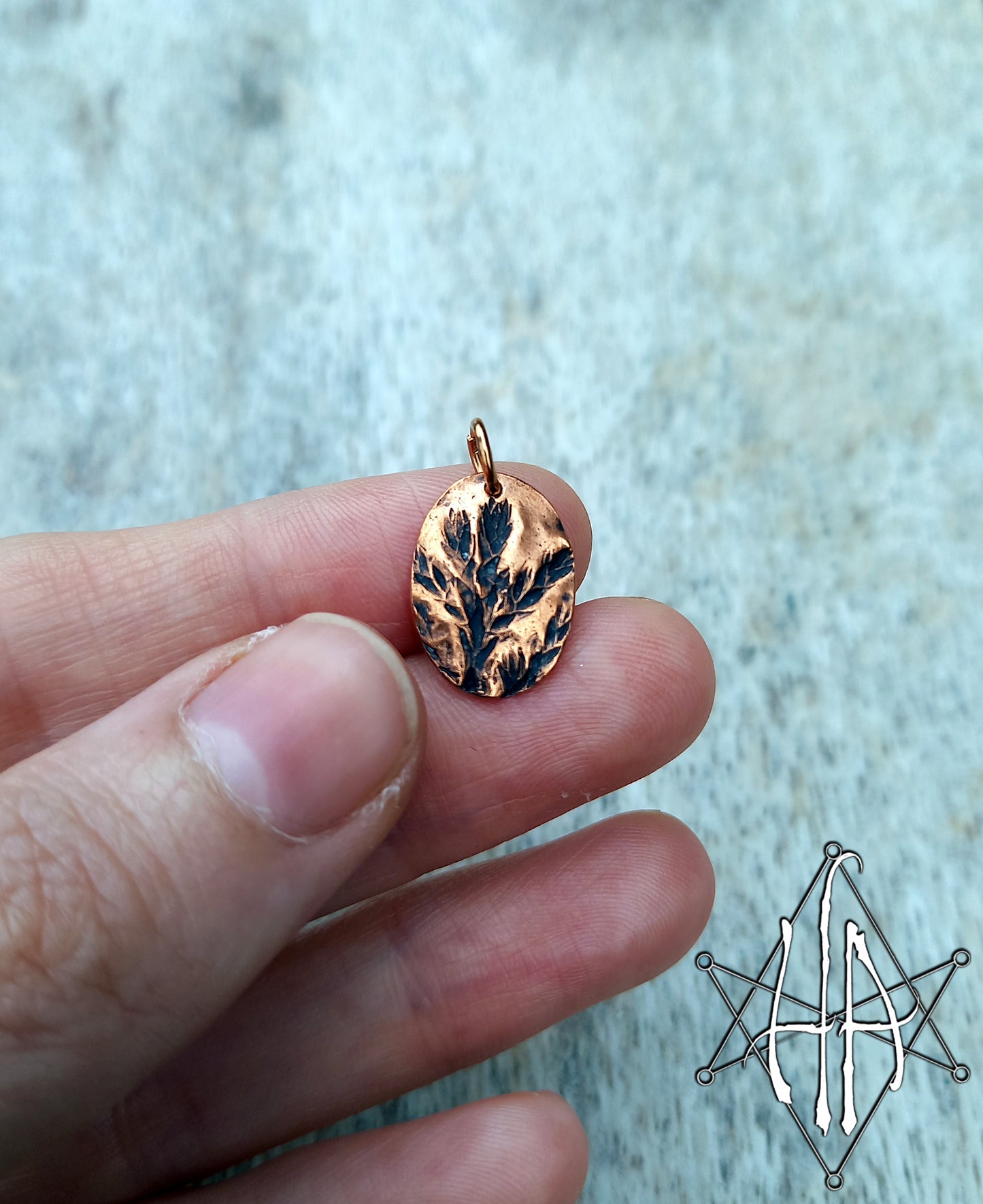 Copper Leaf Medallion Necklace