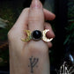 Triple Moon Opal Ring, Size UK S