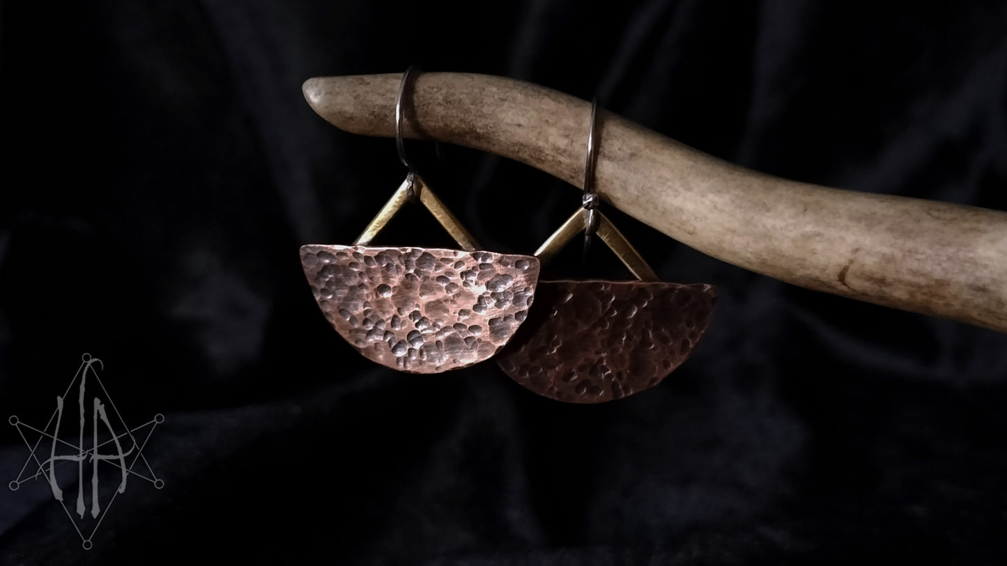 Sacred Occult Half Moon Earrings