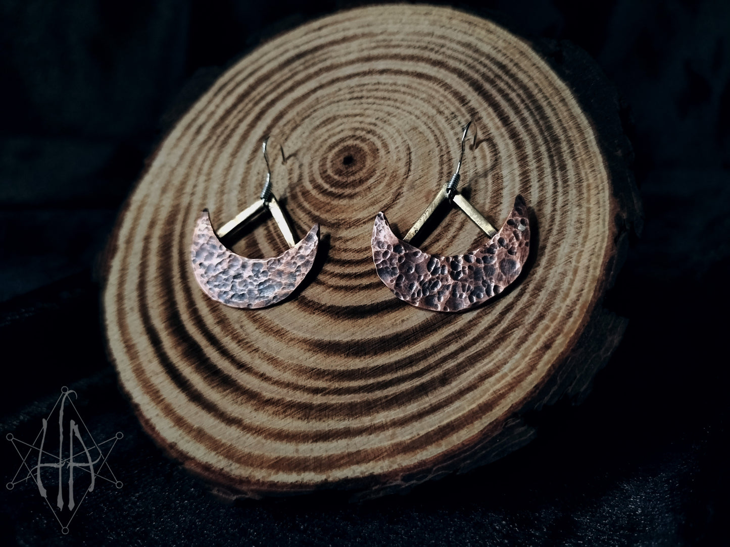 Sacred Occult Crescent Moon Earrings