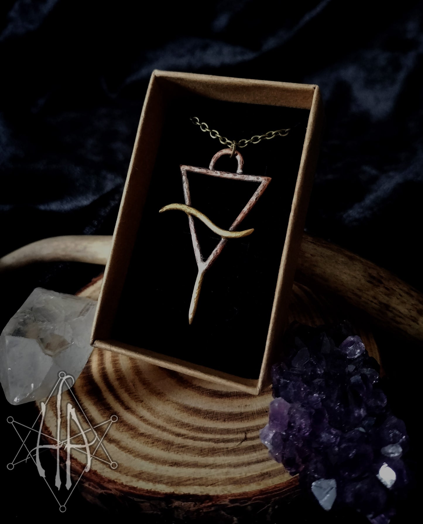 Sacred Occult Triangle Elemental Necklace