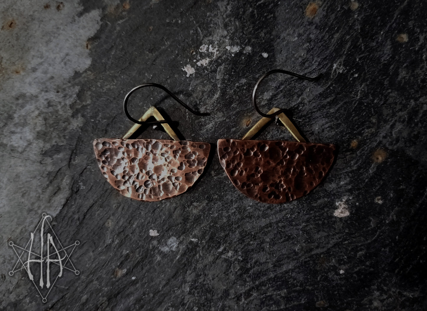 Sacred Occult Half Moon Earrings