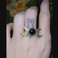 Triple Moon Opal Ring, Size UK S